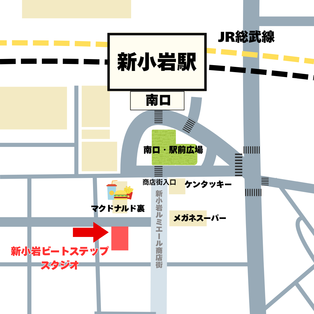 新小岩 アクセス ビートステップ レンタルスタジオ 地図